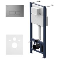 Инсталляция AM.PM Pro I012704.7031 для подвесного унитаза с клавишей смыва Никель матовый — фото 1, Инсталляции для унитазов