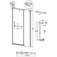 Душевая дверь Grossman Pragma 100 100.K33.03.100.10.02 профиль Хром стекло шиншилла — фото 11, Распашные душевые двери