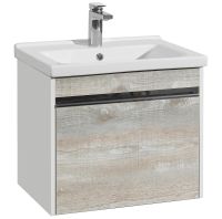 Тумба под раковину Aquaton Капри 60 1A230101KPDA0 подвесная Бетон пайн Белая — фото 1, Тумбы под раковину