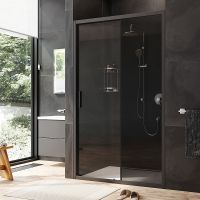 Товар: Душевая дверь AM.PM Gem 120 W90G-120-1-195BG профиль Черный матовый стекло тонированное-прозрачное - фото 2 Душевая дверь AM.PM Gem 120 W90G-120-1-195BG профиль Черный матовый стекло тонированное-прозрачное — фото 2, Душевые двери в нишу
