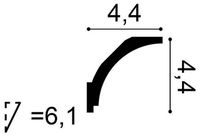 Карниз Orac Decor CX109F 2000x44x44 мм — фото 3, Карнизы