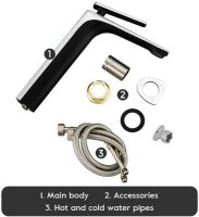 Смеситель для раковины Frap H57 F1057-2 Черный матовый Хром — фото 6, Смесители