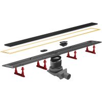 Душевой лоток Pestan Confluo Premium Line 850 White Glass Gold 13100124 с решеткой Белый глянцевый Золото глянцевое — фото 2, Душевые лотки