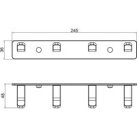 Вешалка для полотенец Schein Klimt 9214MB Черная матовая — фото 2, Крючки для полотенец
