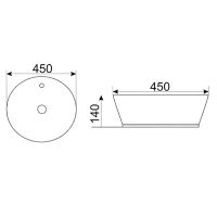 Раковина-чаша CeramaLux 45 D1306H004 Черная — фото 2, Раковины накладные