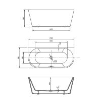 Товар: Акриловая ванна Vincea 170x80 VBT-421-1700MB без гидромассажа - фото 3 Акриловая ванна Vincea 170x80 VBT-421-1700MB без гидромассажа — фото 3, Ванны