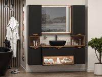 Товар: Шкаф пенал Brevita Bergen 35 L BER-05035-02-19-ПоЛ подвесной Черный матовый Дуб Галифакс олово - фото 7 Шкаф пенал Brevita Bergen 35 L BER-05035-02-19-ПоЛ подвесной Черный матовый Дуб Галифакс олово — фото 7, Мебель для ванной