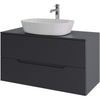 Тумба с раковиной Orange Line 100 Li-100TugMDF+B08-500W подвесная Графит матовый — фото 1, Тумбы с раковиной