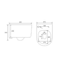 Комплект унитаза Vincea Evo Rimless VT1-34S с инсталляцией Berges Atom 410 040332 с сиденьем Микролифт и Черной матовой клавишей смыва — фото 16, Комплекты унитаз + инсталляция