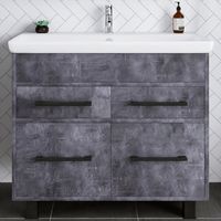 Тумба под раковину Бриклаер Чили 90 4627125415241 Цемент — фото 1, Мебель для ванной