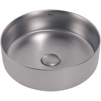 Раковина-чаша Abber Bequem 36 AC2108MS Серебро матовое — фото 1, Раковины накладные