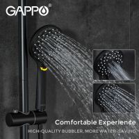 Товар: Душевая система Gappo G90 G2490-6 с термостатом Черная матовая - фото 19 Душевая система Gappo G90 G2490-6 с термостатом Черная матовая — фото 19, Душевые стойки