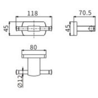 Двойной крючок CeramaLux Azzuro 95601 Черный Золото — фото 2, Крючки для полотенец