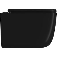 Комплект унитаза с инсталляцией Point Меркурий 886914SLO3+PN41831BM Черный матовый с сиденьем Микролифт и Черной матовой клавишей смыва — фото 3, Унитазы