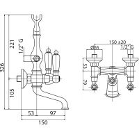 Смеситель для ванны Cezares First FIRST-VD-02-Bi Бронза — фото 2, Смеситель для ванны