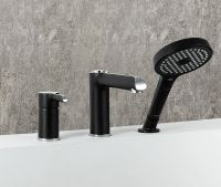 Смеситель на борт ванны Gappo G03-6 G1103-6 Черный матовый Хром — фото 10, Смесители на борт ванны