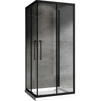 Душевой уголок Abber Schwarzer Diamant 100х100 AG02100BH-S100B профиль Черный стекло прозрачное — фото 2, Квадратные душевые уголки