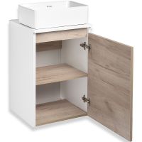 Тумба под раковину Runo Бари 40 00-00001372 подвесная Крафт дуб Белая — фото 3, Тумбы под раковину