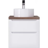 Тумба под раковину Jorno Wood 60 wood.01.60/P/W подвесная Белая — фото 1, Мебель для ванной