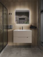 Тумба с раковиной Orange Line 80 Li-80TuL+Ra подвесная Латте матовый — фото 4, Тумбы с раковиной