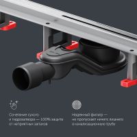 Душевой лоток AM.PM MasterFlow 60 W01SC-S11-060-05SB с решеткой Хром матовый Slim line — фото 14, Душевые лотки