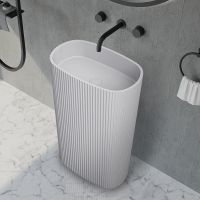 Раковина Abber Stein 55 AS2502-H Белая матовая — фото 1, Раковины напольные