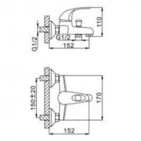 Смеситель для ванны Frap H02 F3002-B Хром — фото 2, Смеситель для ванны