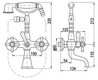 Товар: Смеситель для ванны Rav Slezak Morava retro MK560.5/2Z Золото - фото 2 Смеситель для ванны Rav Slezak Morava retro MK560.5/2Z Золото — фото 2, Смесители