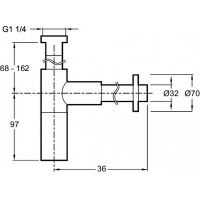 Сифон для раковины Jacob Delafon E78291-CP Хром — фото 2, Сифоны для раковины