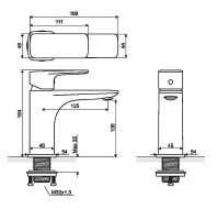 Товар: Смеситель для раковины Excellent Keria AREX.2001BL Черный - фото 5 Смеситель для раковины Excellent Keria AREX.2001BL Черный — фото 5, Смесители