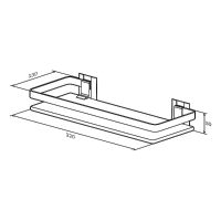 Стеклянная полка AM.PM Sense L A7455100 Серебристая — фото 8, Полки для ванной и душа