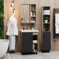 Тумба под раковину Onika Тимбер 60.01 106116 Серый матовый Дуб сонома — фото 5, Мебель для ванной