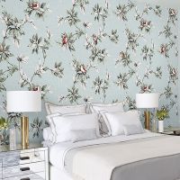 Обои Andrea Rossi Arlequin 54304-3 Винил на флизелине (1,06*10,05) Голубой, Птицы — фото 2, Обои для стен