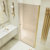 Душевая дверь Maybah Glass MGD-805-3 800x1980 на монопетле Золото стекло бронзовое матовое — фото 3, Душевые двери в нишу