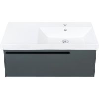 Тумба под раковину La Fenice Elba 90 FNC-01-ELB-G-90 подвесная Серая матовая — фото 5, Мебель для ванной