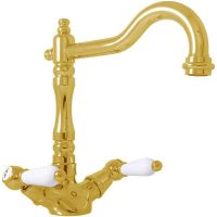 Смеситель для раковины Rav Slezak Morava retro MK521.5/8Z Золото — фото 1, Смесители