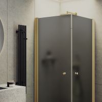 Товар: Душевой уголок Maybah Glass MGY-1299-3 900x900x1980 на монопетлях Золото стекло графитовое матовое - фото 2 Душевой уголок Maybah Glass MGY-1299-3 900x900x1980 на монопетлях Золото стекло графитовое матовое — фото 2, Душевые уголки