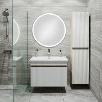 Товар: Шкаф пенал Runo Модена 35 00-00001423 подвесной Крафтовый дуб Белый - фото 3 Шкаф пенал Runo Модена 35 00-00001423 подвесной Крафтовый дуб Белый — фото 3, Пеналы для ванной комнаты