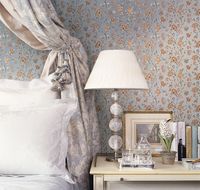 Обои Milassa Flos 3 021 Флизелин (1*10,05) Голубой, Цветы — фото 2, Обои для стен