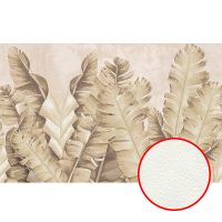 Фреска Ortograf Oasis 32701 Фактура флок FLK Флизелин (4,3*2,7) Бежевый/Коричневый, Листья — фото 1, Фрески