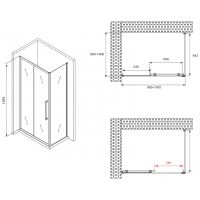 Товар: Душевой уголок Abber Schwarzer Diamant 100x100 AG30100BMH-S100BM профиль Черный стекло матовое - фото 5 Душевой уголок Abber Schwarzer Diamant 100x100 AG30100BMH-S100BM профиль Черный стекло матовое — фото 5, Квадратные душевые уголки
