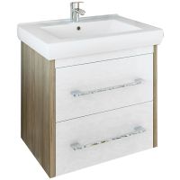 Тумба под раковину Sanflor Ларго 80.2 С0002123 подвесная Белая Швейцарский вяз — фото 1, Тумбы под раковину