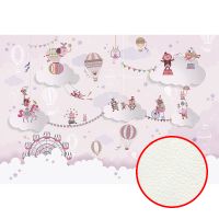 Фреска детская Ortograf Little Friends 34406 Фактура флок FLK Флизелин (4,4*3) Розовый, Животные/Мультимедия — фото 1, Фрески