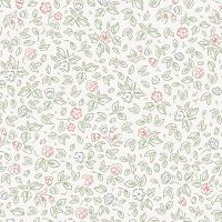 Обои Andrea Rossi Stromboli 54340-2 Винил на флизелине (1,06*10) Белый/Зеленый/Красный, Листья/Цветы — фото 1, Обои для стен