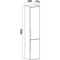 Шкаф пенал Runo Мальта 35 R 00-00001095 подвесной Дуб Черный — фото 5, Пеналы для ванной комнаты