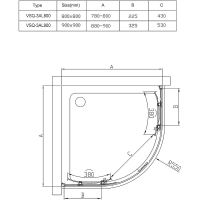 Товар: Душевой уголок Vincea Alpha 90x90 VSQ-3AL900CLB профиль Черный стекло прозрачное - фото 5 Душевой уголок Vincea Alpha 90x90 VSQ-3AL900CLB профиль Черный стекло прозрачное — фото 5, Душевые уголки четверть круга