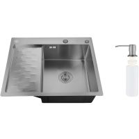 Кухонная мойка Ростовская Мануфактура Сантехники 63 MRK-6350BL-R Темный графит — фото 4, Кухонные мойки