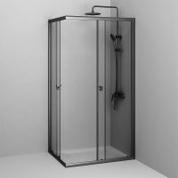 Душевой уголок AM.PM Sunny 100х80 W87G-403-10080-BT профиль Черный матовый стекло прозрачное — фото 3, Душевые уголки