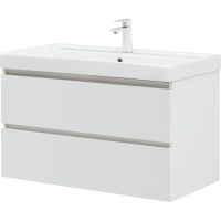 Тумба с раковиной Aquanet Вега 90 327998 подвесная Белый глянец — фото 3, Мебель для ванной