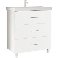 Тумба под раковину Marka One Mix 60Н с ручками Белая глянцевая — фото 1, Тумбы под раковину